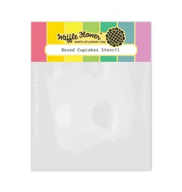 Waffle Flower Boxed Cupcakes Stencil