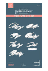 Spellbinders Crafty Hugs Sentiments - Press Plates and Dies
