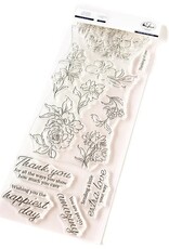 PINKFRESH STUDIO Artsy Floral - Stamp, Die and Stencil
