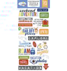 Echo Park Born To Travel 6x13 Chipboard Word & Phrases