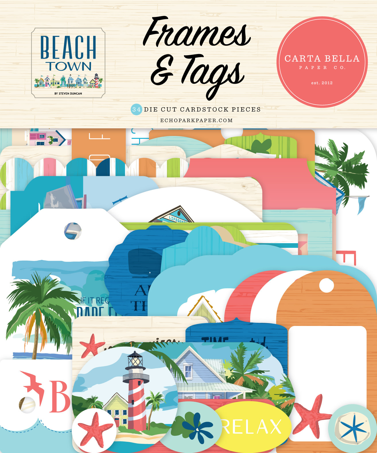 Carta Bella Beach Town Frames & Tags