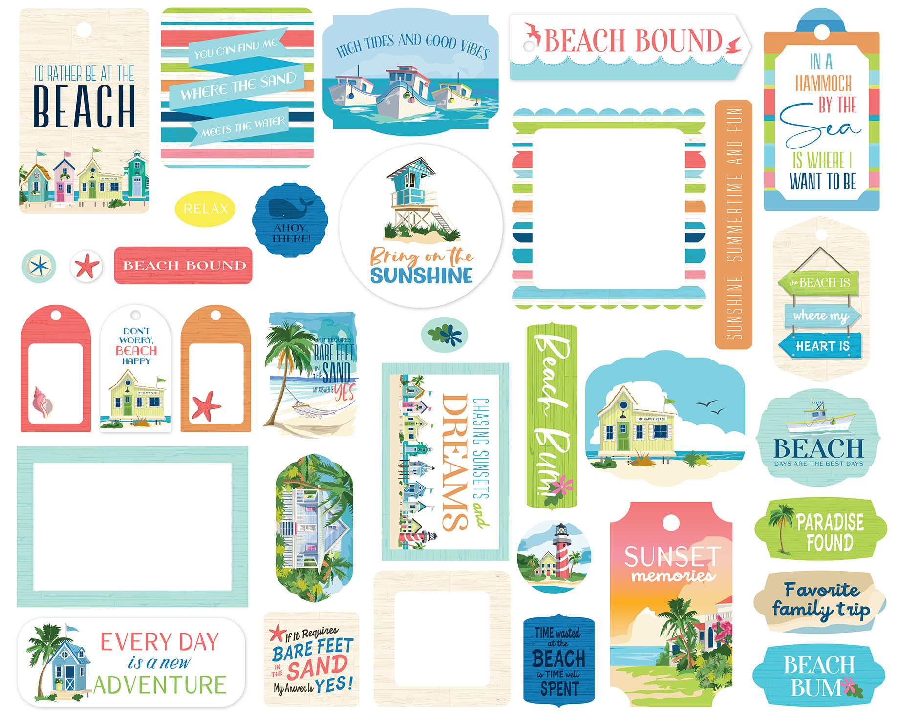 Carta Bella Beach Town Frames & Tags