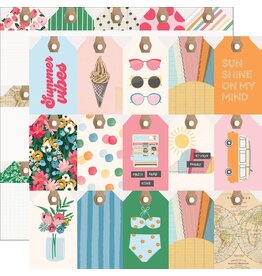 Simple Stories Sunny Days - Tag Elements 12x12 Pattern Paper