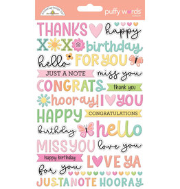 Doodlebug Design Butterfly Kisses - Puffy Words Stickers