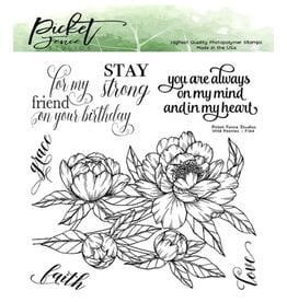 PICKET FENCE STUDIOS Wild Peonies Stamp