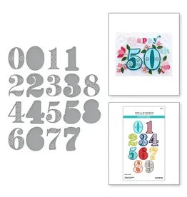 Spellbinders Stitched Numbers & More Collection Stiched Numbers Etched Dies