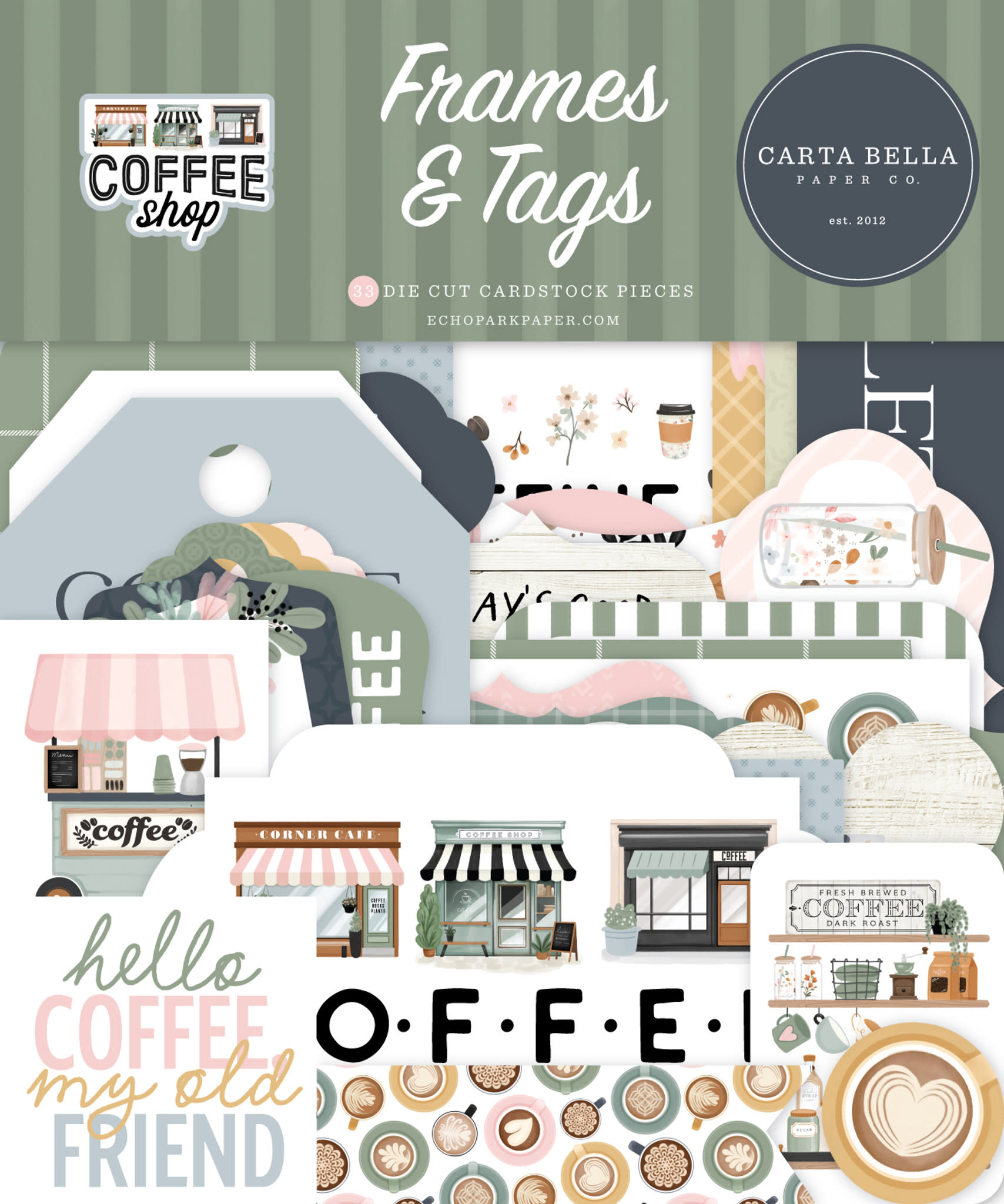 Carta Bella Coffee Shop - Frames & Tags