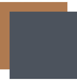 Carta Bella Coffee Shop Navy/Brown - 12x12 Solid Paper