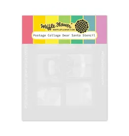 Waffle Flower Postage Collage Dear Santa - Stencil