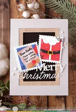 Waffle Flower Postage Collage Dear Santa - Stencil