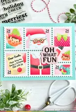 Waffle Flower Postage Collage Dear Santa - Stencil