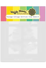 Waffle Flower Postage Collage Vertical Tree - Stencil