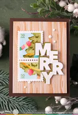 Waffle Flower Postage Collage Vertical Tree - Stencil