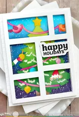Waffle Flower Postage Collage Vertical Tree - Stencil