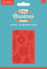 Crafter's Companion Retro Christmas Baubles - 3D Embossing Folder