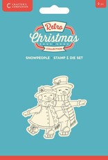 Crafter's Companion Retro Christmas Snowpeople - Stamp & Die