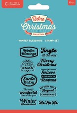 Crafter's Companion Retro Christmas Winter Blessing - Stamp & Die
