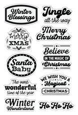Crafter's Companion Retro Christmas Winter Blessing - Stamp & Die