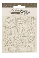 Stamperia Candy Christmas Marzipan Houses - Chipboard