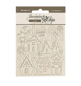 Stamperia Candy Christmas Marzipan Houses - Chipboard