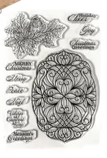 Elizabeth Craft Designs Festive Holly Sentiments - Stamp