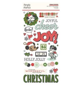 Simple Stories Say Cheese Classic Mouse Christmas - Foam Stickers