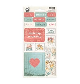 P13 Travel Journal - Chipboard sticker sheet  01 - 10,5 x 22cm*
