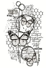 IndigoBlu Panama Fabric Panel 9"x9" - Love is*