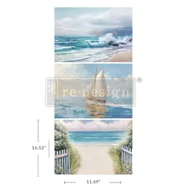 Re-Design with Prima A3 Decoupage Decor Tissue Paper Pack - Seascape Melody - 3 sheets, 11.7”x16.5” each*