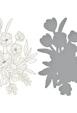Spellbinders Glimmer Bouquet Hot Foil Plate & Die Set - Sealed for Summer Collection *