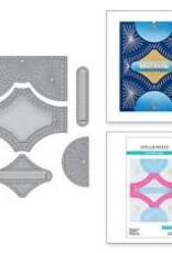 Spellbinders Stitched Fan Cardfront Etched Dies from the Four Petal Collection *