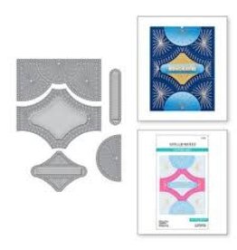 Spellbinders Stitched Fan Cardfront Etched Dies from the Four Petal Collection *