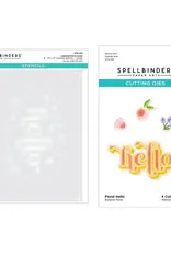 Spellbinders Layered Stencils Collection - Floral Hello Stencil and Die Set *