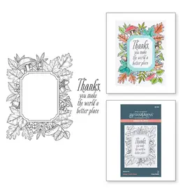 Spellbinders BetterPress Autumn Collection - Autumn Thanks Frame Press Plate *