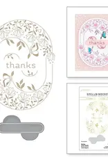 Spellbinders Stylish Oval Thanks - Glimmer Hot Foil Plate & Die Set - Stylish Ovals Collection  *