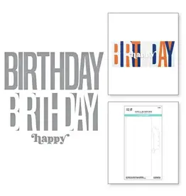 Spellbinders Be Bold Color Block Happy Birthday Etched Dies *