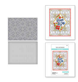 Spellbinders Stitched Petal Diamond Background Etched Dies *