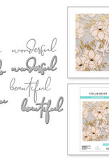 Spellbinders Wonderful Script Sentiments Etched Dies from the Anemone Blooms Collection *