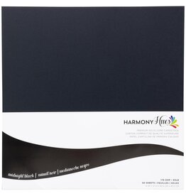 Harmony Hues Harmony Hues Midnight Black 12x12 Cardstock 65lbs - 50 Sheets