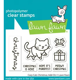 Lawn Fawn Cozy Cats Christmas Add-on - Stamp & Lawn Cut
