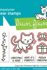 Lawn Fawn Cozy Cats Christmas Add-on - Stamp & Lawn Cut
