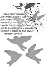 Spellbinders Collaged Birds Collection by Dina Wakely- Soaring 3D Embossing Folder