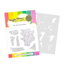 Waffle Flower Cool Pup - Dies and Stencil