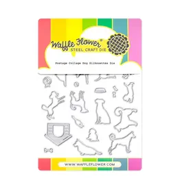 Waffle Flower Postage Collage Dog Silhouettes - Dies