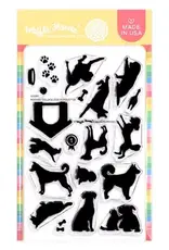 Waffle Flower Postage Collage Dog Silhouettes - Stamp