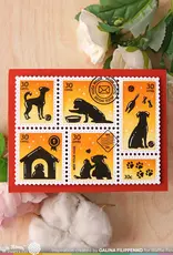 Waffle Flower Postage Collage Dog Silhouettes - Stamp
