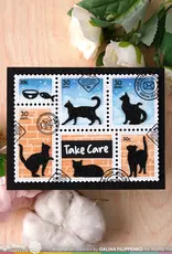 Waffle Flower Postage Collage Cat Silhouettes - Die