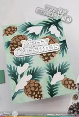 Waffle Flower Snowcapped Pinecone - Stencil