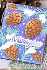 Waffle Flower Snowcapped Pinecone - Stencil