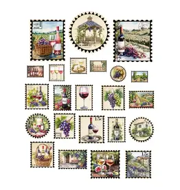 Simply Stated Design Wine Country Stamps - Ephemera